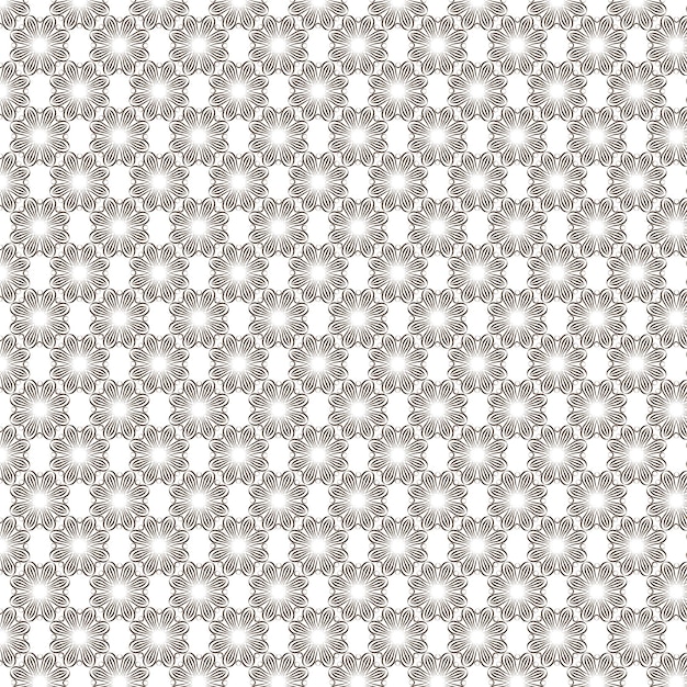 白と灰色の幾何学的な線 花のパターン フリーベクトルアート