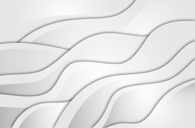 Vector white gray gradient wave abstract background