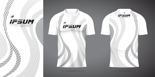 шаблон дизайна рубашки спортивной униформы белого серого джерси