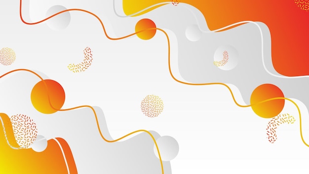 White gray and orange gradient dynamic fluid shapes abstract background