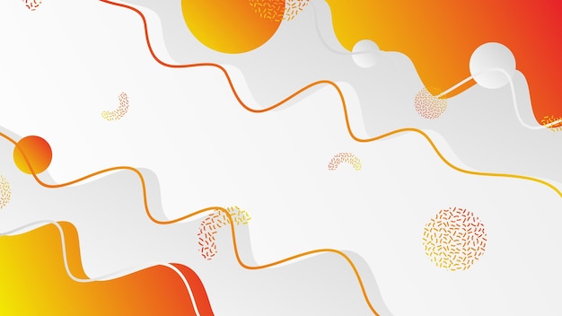 白グレーとオレンジのグラデーションの動的流体形状の抽象的な背景