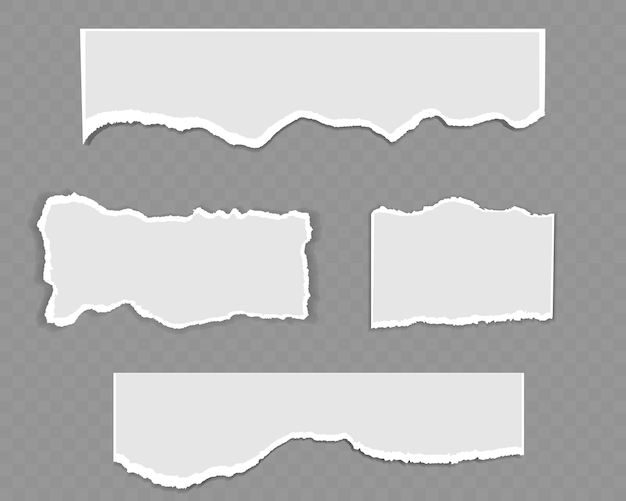 Vector white and gray realistic horizontal paper