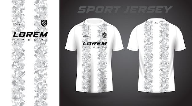 Maglia bianca grigia con design in jersey sportivo