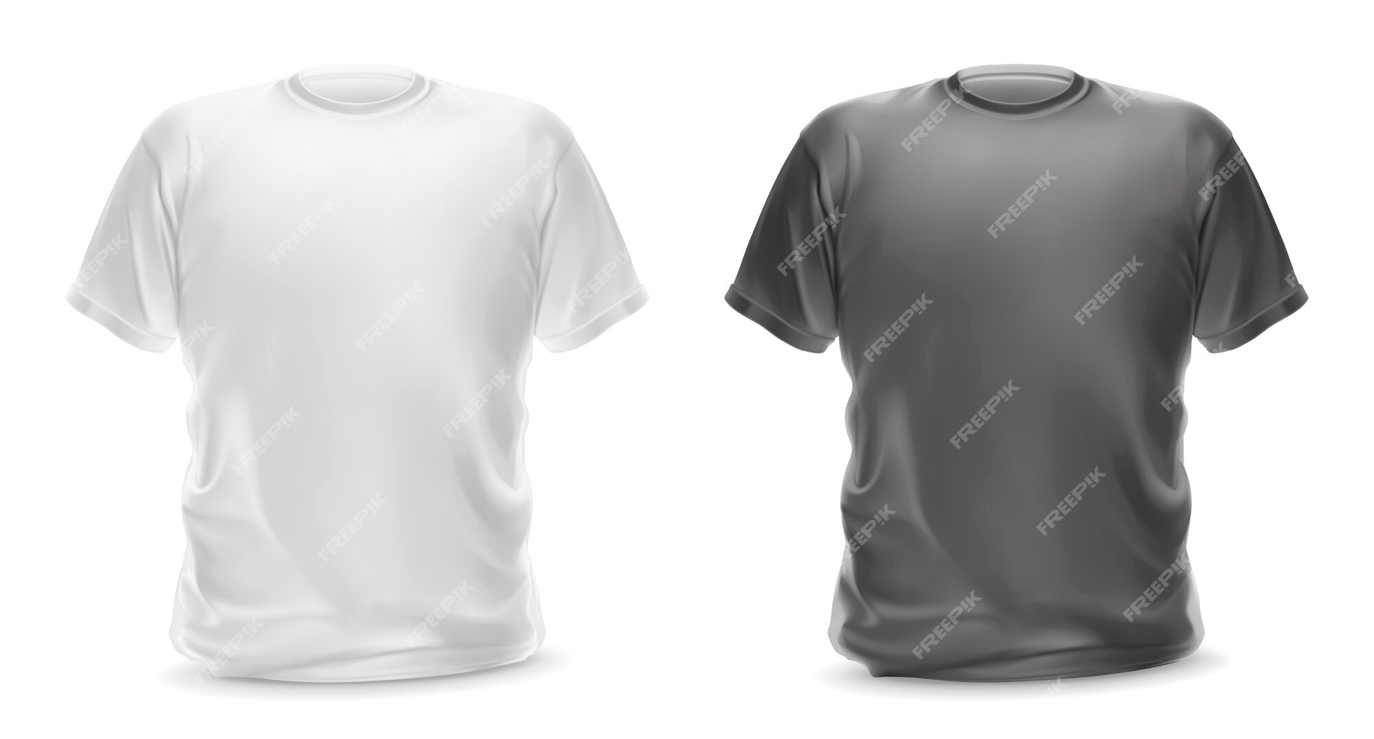 Premium Vector | White and gray t-shirt, vector isolated object