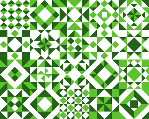 Fondo bianco e verde del modello delle mattonelle di ceramica