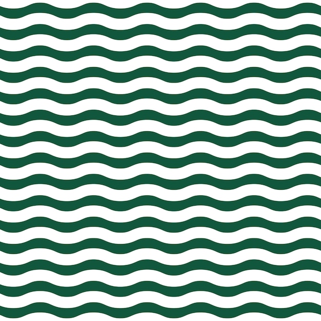 White and green wavy lines seamless pattern.