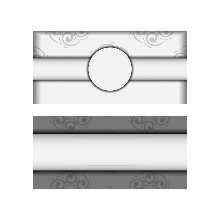 Vector white greeting card with black vintage ornament