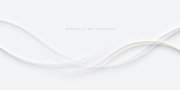 White and grey wave abstract background elegant graphic design with soft curves line patterns and text space