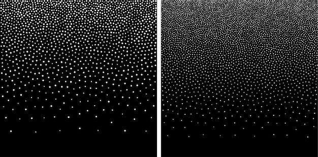 White halftone circle dots gradient backgrounds set Random dots texture Vector illustration