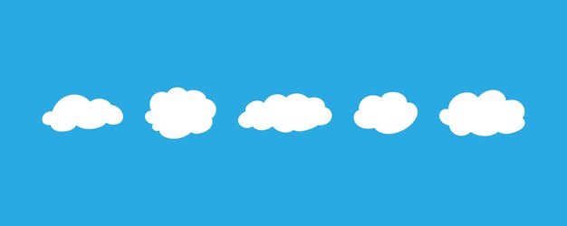 White hand-drawn clouds on a blue background. vector illustration eps 10