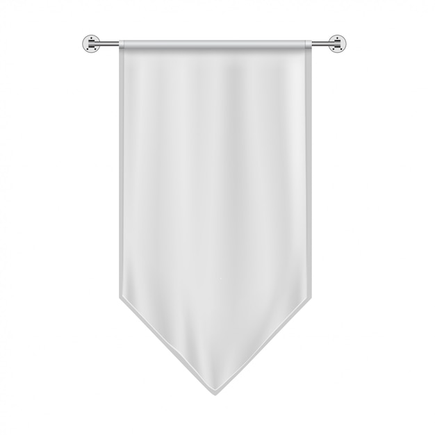 Vector white hanging flag mockup