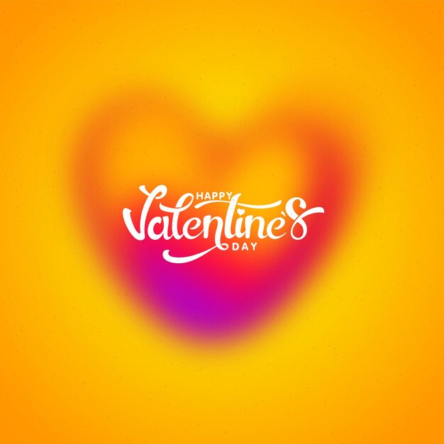 White happy valentine's day font on blurred heart illusion background