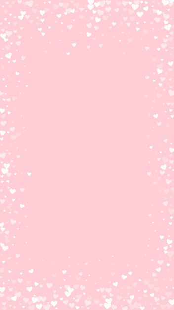 Vector white hearts scattered on pink background