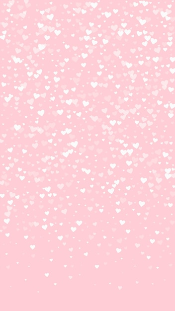 White hearts scattered on pink background