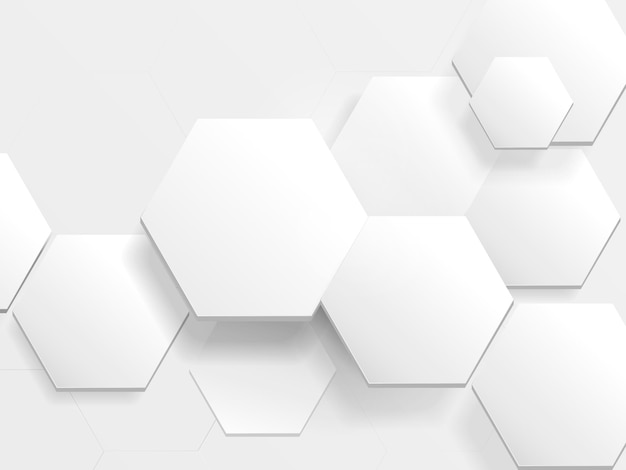 White hexagon technology digital hi tech concept background. Abstract hexagon background.