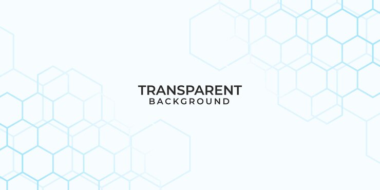 White hexagonal unique transparent background