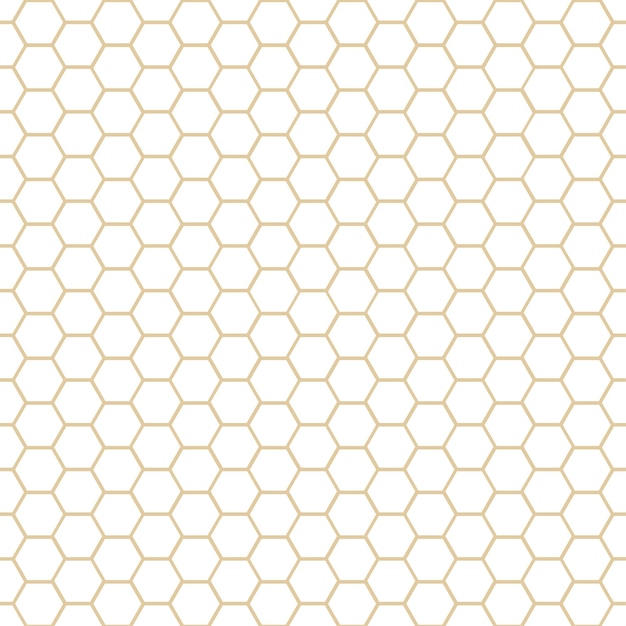 White honeycomb seamless pattern with beige background