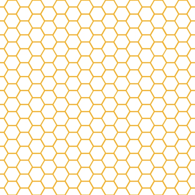 White honeycomb seamless pattern with yellow background