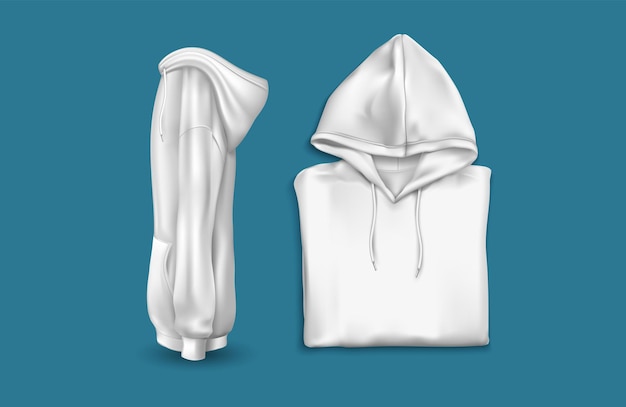 Vector white hoodie sweatshirt template