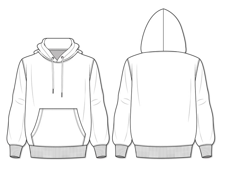 Vector a white hoodie with a hoodie design