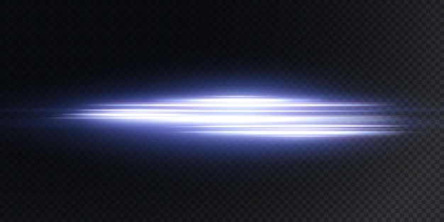 White horizontal lens flares on dark blue