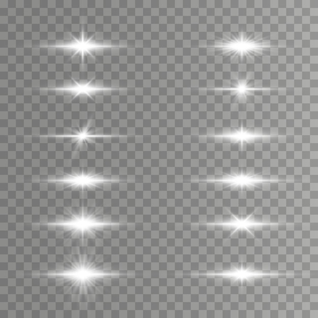 White horizontal lens flares, laser beams, light flare.