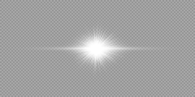 Effetto di luce bianca orizzontale dei flares delle lenti