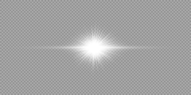 White horizontal light effect of lens flares