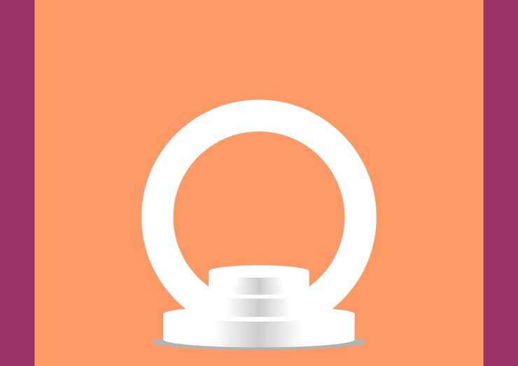 Vector a white horseshoe with a white ring on it