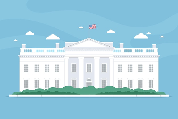 Vector white house illustration in flat design