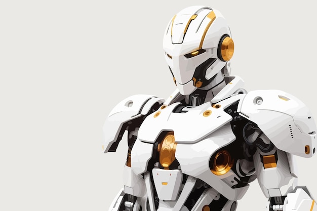 Un'illustrazione di un robot umanoide bianco