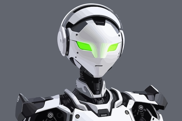 Vector a white humanoid robot illustration