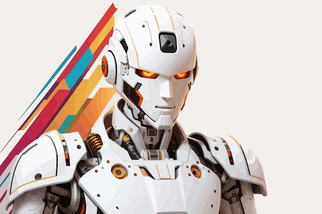 Vector a white humanoid robot illustration