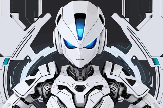 a white humanoid robot illustration