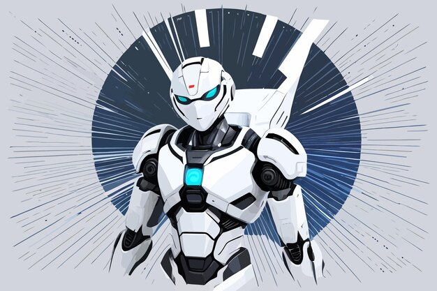 Vector a white humanoid robot illustration