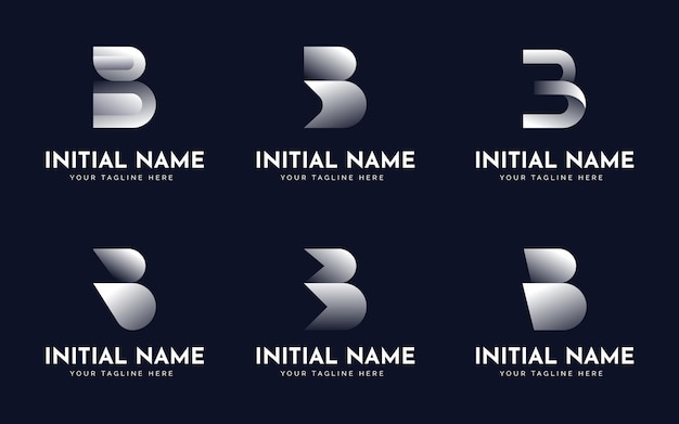 白いイニシャルBロゴバンドルモノグラムスタイルの文字のロゴデザイン
