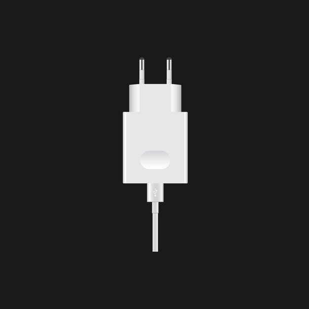 Vector white isolated phone charger vector illustration