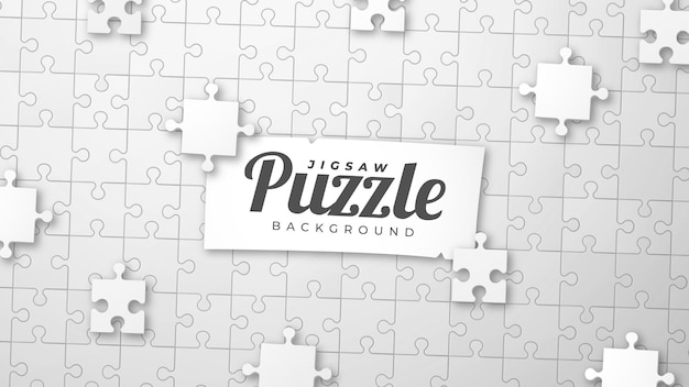 Vector white jigsaw puzzle background