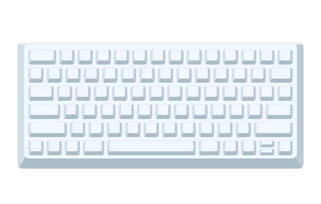 white keyboard without letters in minimalist voluminous style