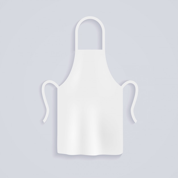 Vector white kitchen aprons. chef uniform for cooking.