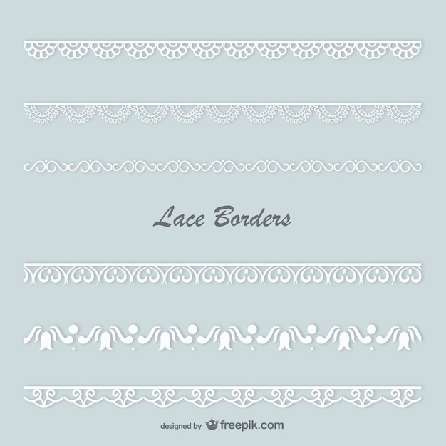 Vector white lace borders