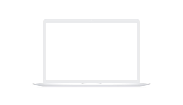 Vector white laptop mockup front view vector eps 10
