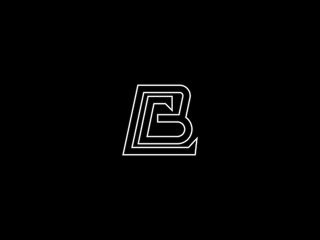 White letter b on a black background