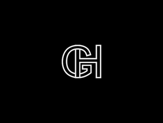 White letter g with a black background