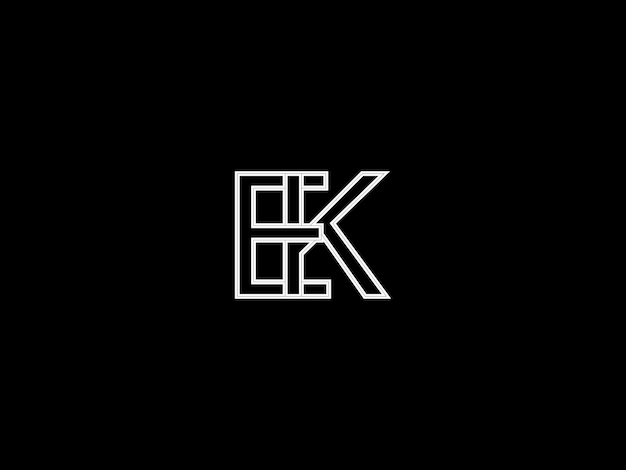 Vector white letter k with a black background