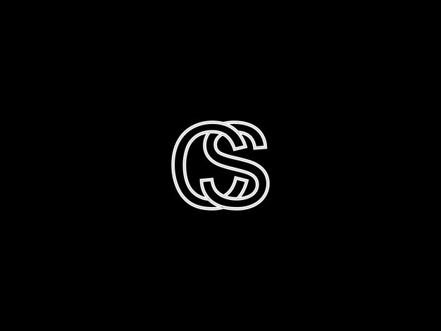 Vector white letter s on a black background