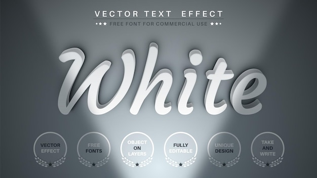 White Light Editable Text Effect, Font Style