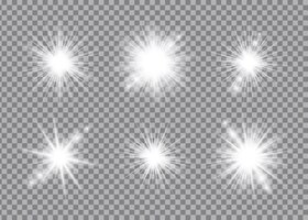 White light glow effect light rays set