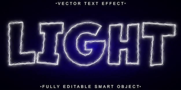 white light vector fully editable smart object text effect