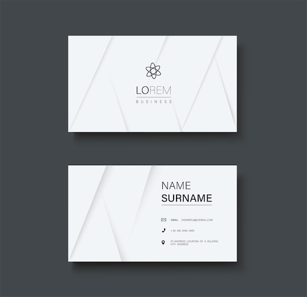 white lines double sided business card template